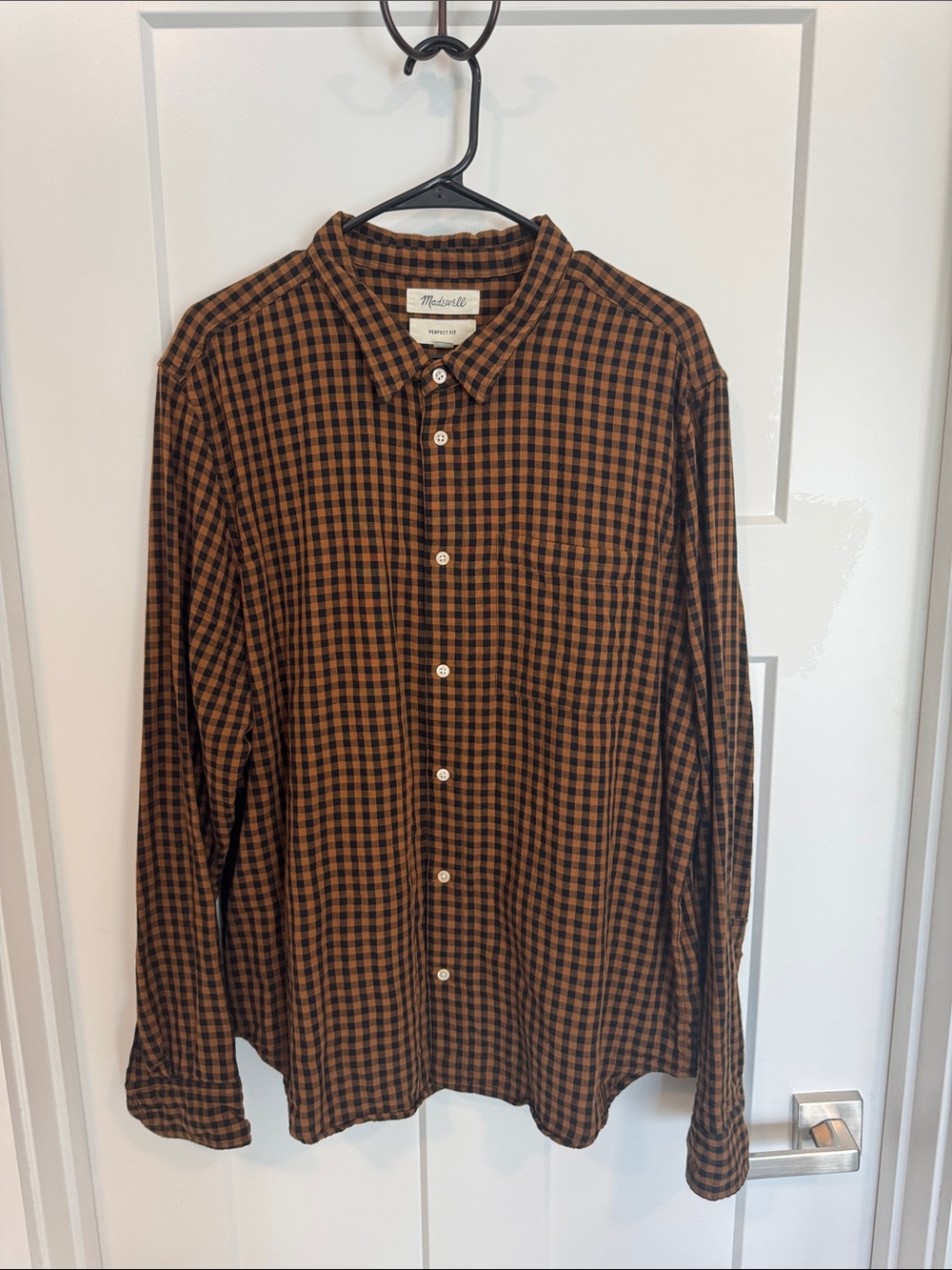 Madewell Men’s Perfect Fit long sleeve button down double weave cotton. XL EUC
